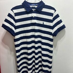 Ralph Lauren Navy and White Striped Polo